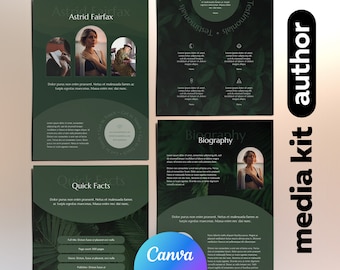 8 Page Author Media Kit Template | Book Release Publicity Press Kit | Editable Book Launch DIY Media Kit | Canva Template | 8 Page Design