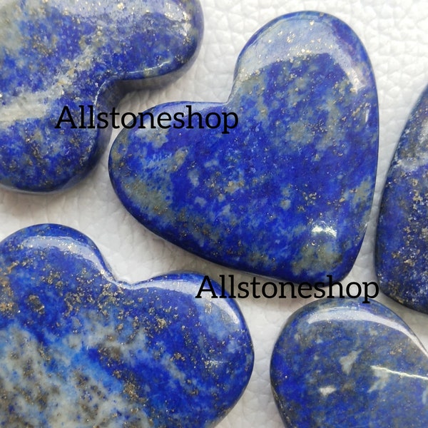 Lapis Lazuli Puffy Heart, Lapis Hearts - Lapis Stone, Wirewrap Jewelry Making, Natural Gemstone, Puffy Heart, Silver Jewelry Use