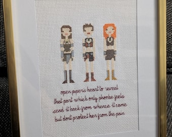 Parody Charmed Cross Stitch - Valhalley of the Dolls (customisation available)
