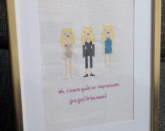 Parody Sabrina Carpenter Cross Stitch - (customisation available)