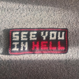 see you in hell // crochet tapestry pattern