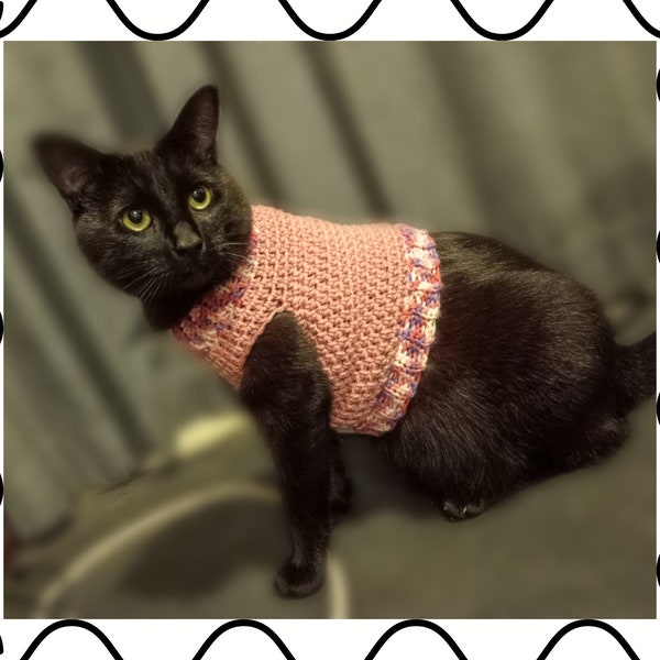 Crochet pattern, cat sweater, dog sweater