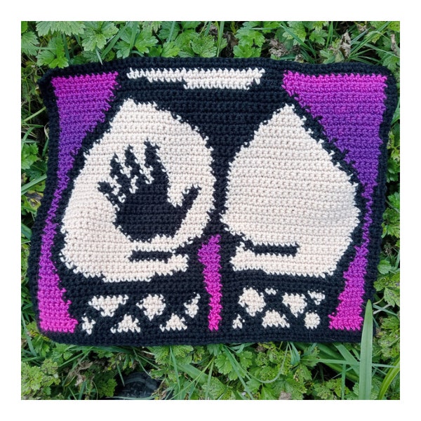 Patrón de crochet para tapiz de melocotón atrevido: silueta de botín