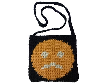 Smiley face tapestry Crochet bag pattern