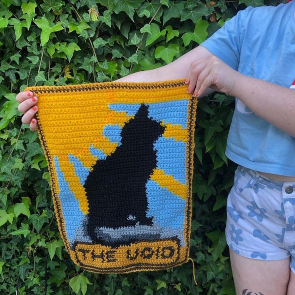 THE VOID crochet tapestry pattern, wall hanging, tarot, cat, wall art, decor