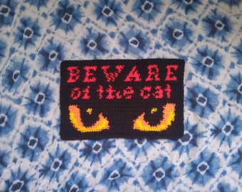 Beware of the cat crochet tapestry pattern