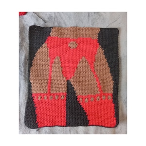 Modèle de tapisserie au crochet ardent en rouge, crochet pour adultes
