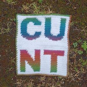 CUNT- Crochet tapestry pattern, wallhanging, adult crochet