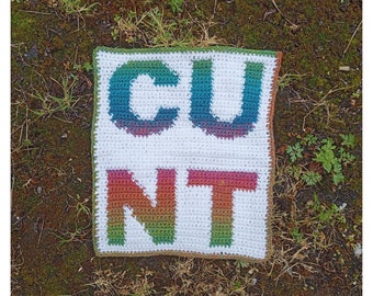 CUNT- Crochet tapestry pattern, wallhanging, adult crochet