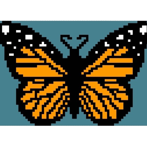 Monarch butterfly crochet tapestry pattern