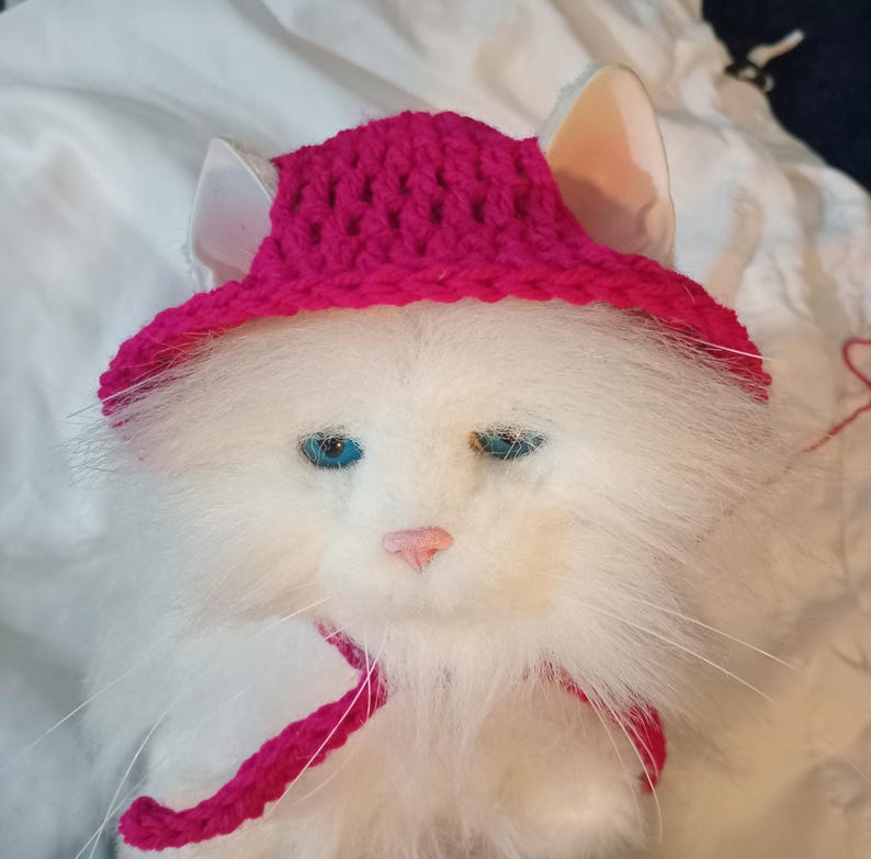 Crochet cat hat pattern, Bucket hat, Cat and dog hat Crochet pattern image 2