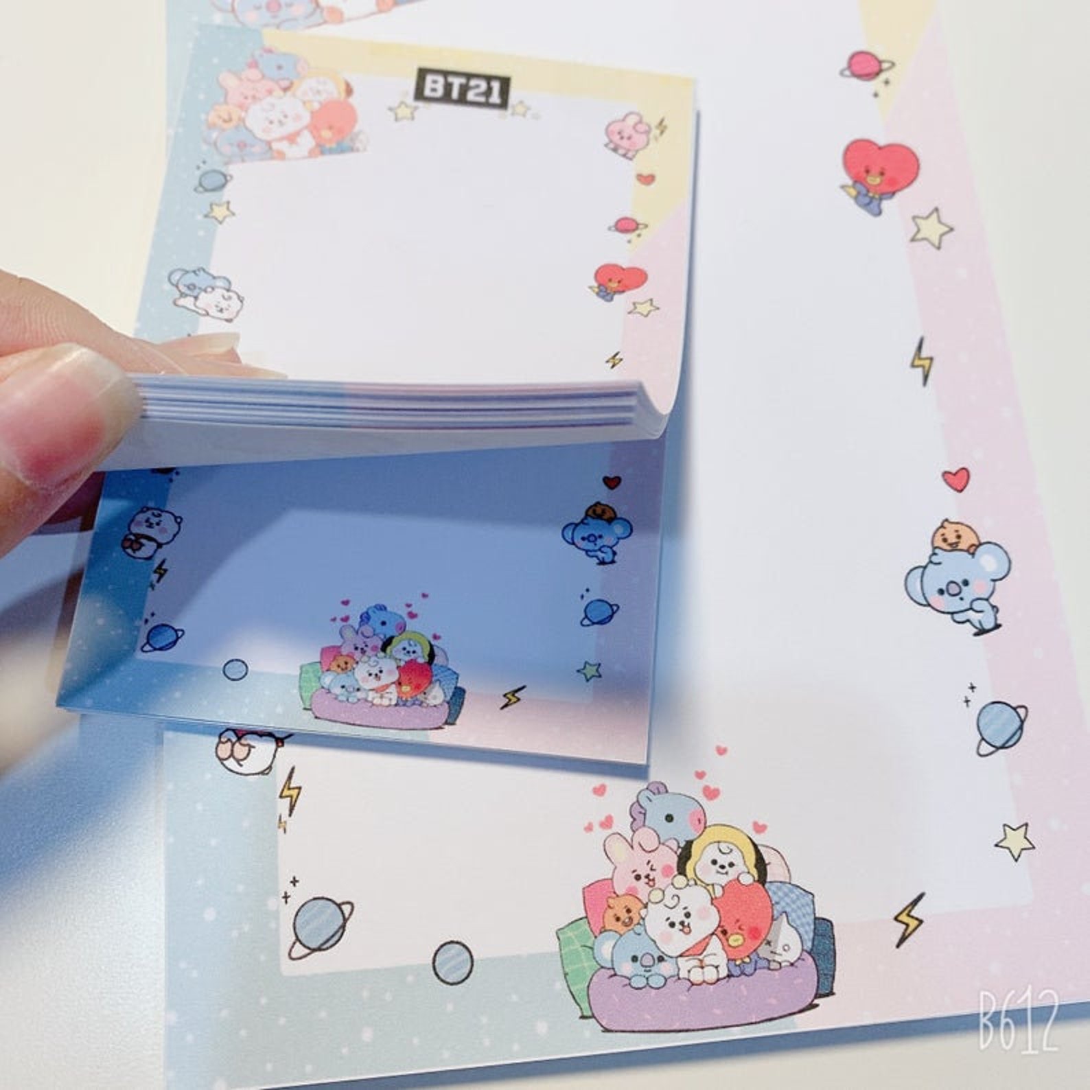 BTS Memo Pad Noted Pad Stationary Cute Set Korea Fan 50 Etsy