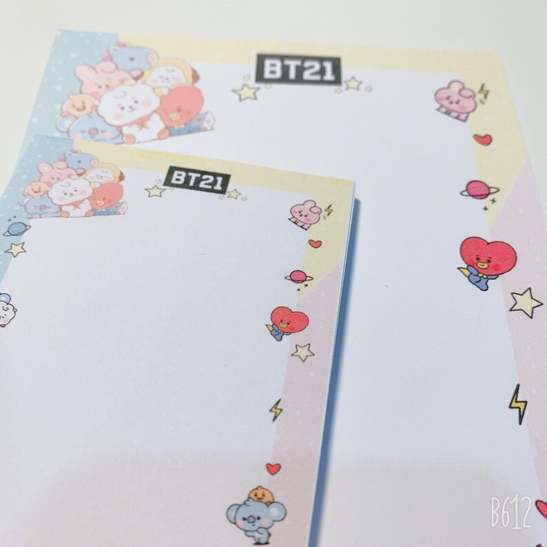 BTS Memo Pad Noted Pad Stationary Cute Set Korea Fan 50 Etsy