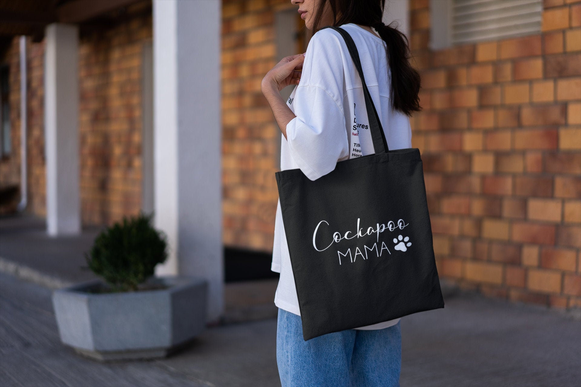 Cockapoo Dog Mama Premium Thick Black Tote Bag for Cockerpoo | Etsy