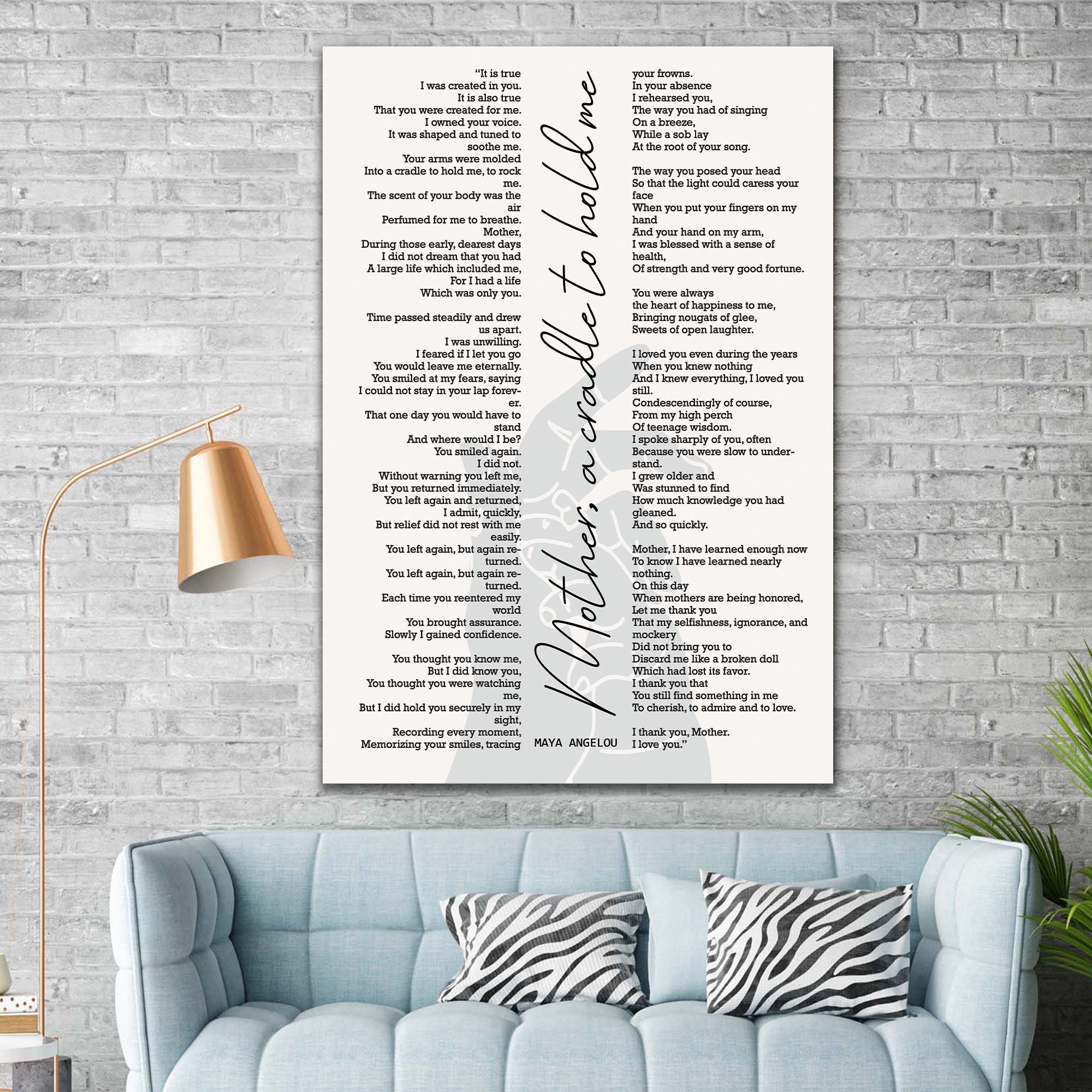 Mother A Cradle To Hold Me Maya Angelou Poem Canvas Gift For Etsy