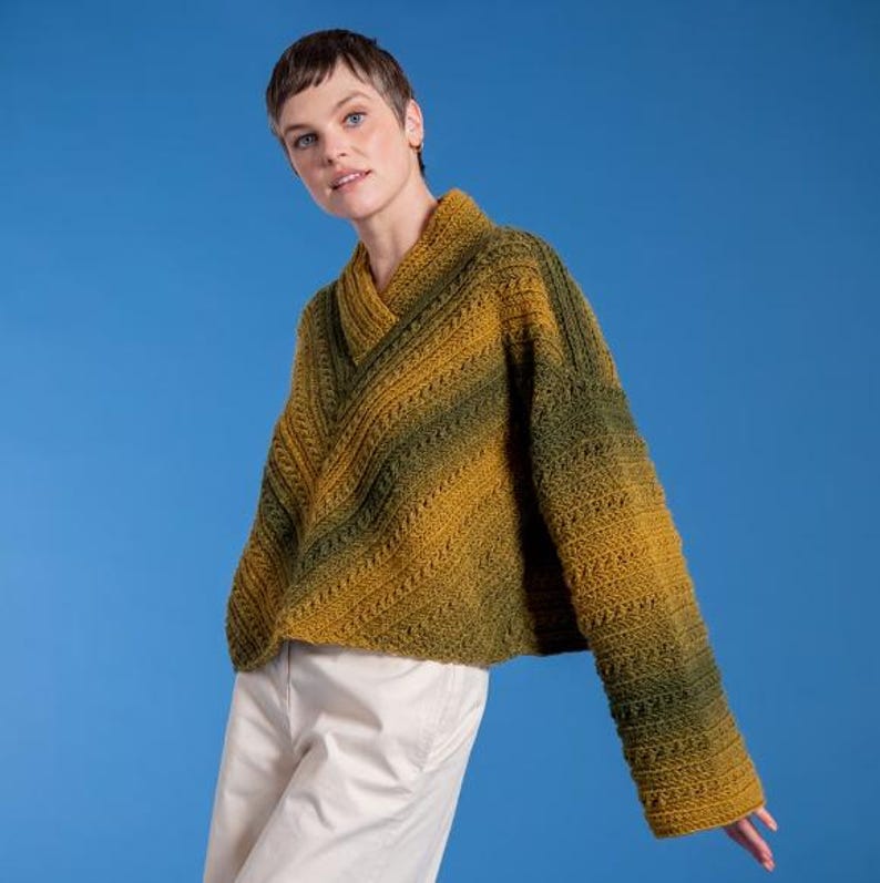 Tonal Twist Sweater – Crochet Pattern (PDF Download) Digital File ...