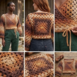 Granny Bells Crochet Wrap Top Pattern: Beginner-Friendly (PDF Pattern)