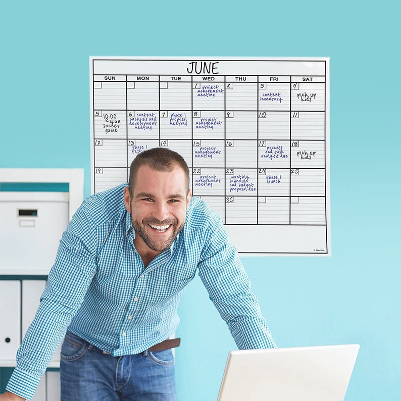 Jumbo Dry Erase Laminated Wall Calendar Huge 24Inch by Etsy