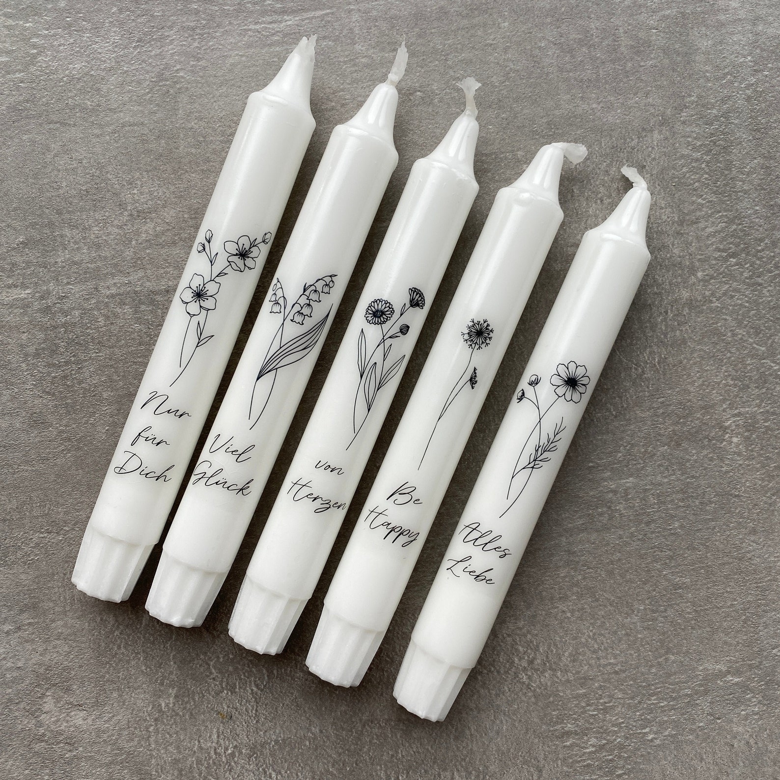 Kerze mit Spruch Blume Kerze Geburtstag Kerze Geschenk Etsy