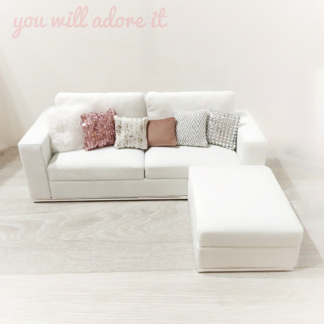 thumbnail image 2 of GLEAVI Miniature Dollhouse Furniture - Plastic Sofa For Dollhouse Decor 2 of 10