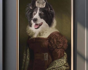 Royal Pet Portrait Custom Renaissance Pet Portrait Retro Pet Portrait Pet Memorial Gift Personalized Pet Gifts