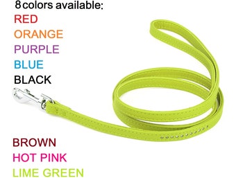 Leather Dog Leash, Dog Leash 4 ft, Dog Lead Rhinestones, Leather Dog Lead with Handle for Small and Large Dogs, Puppy Leash, Leather Leash