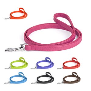 Handmade Leather Dog Leash: Soft Calfskin Lead, Strong Metal Hardware