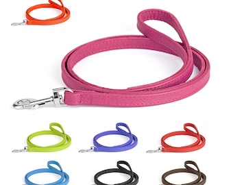Handmade Leather Dog Leash: Soft Calfskin Lead, Strong Metal Hardware