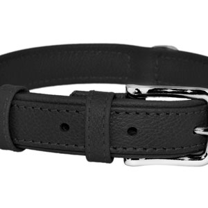 Black Leather Dog Collar Name Tag, Dog Collar Leather Black, Dog Collar Boy, Soft Leather Dog Collar Small Medium Large, Black Dog Collar