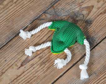 Catnip Frog Toy with Rope Tassels: Handmade Kitten Kicker