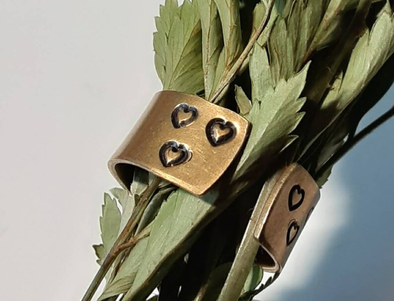 Heart Stamped Brass Ring