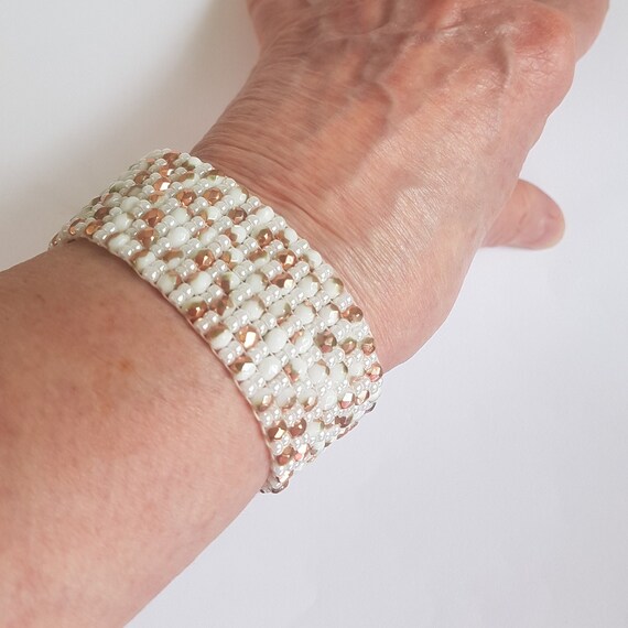 Bracelet Perles Opaline Facettées – Argenté – Fait Main En France – Marque Tres.Or – Neuf