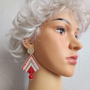 Pendientes de perlas, pendientes tejidos a mano MIYUKI, pendientes de moda originales para mujer
