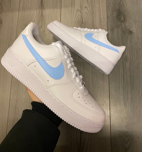 nike air force light blue swoosh