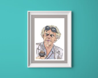 A4 signed giclee print, "DOC" Back to the Future