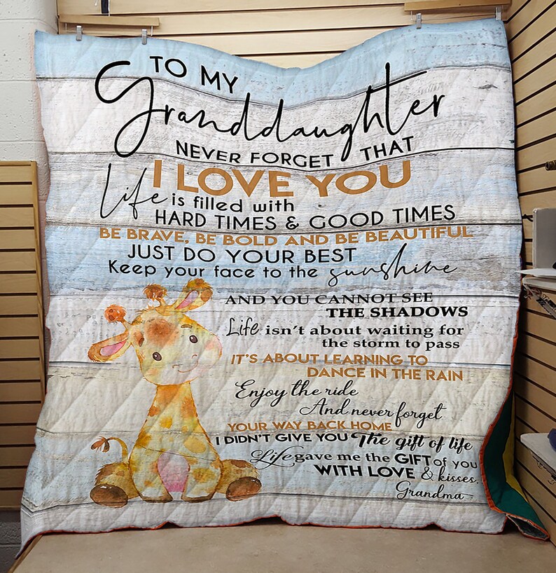 Customized Name To Granddaughter Fleece Blanket Grandma to Etsy