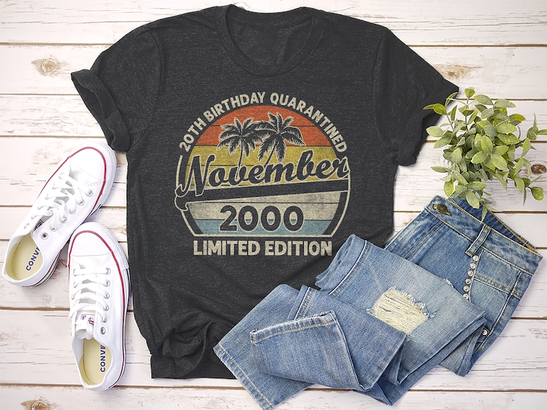 2000 November Shirt Vintage 2000 Shirt Hello Twenty Shirt 2000 Birthday Limited Edition Shirt Personalized 20th Birthday Shirt