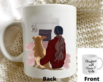 personalized girl and dog mug