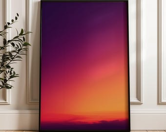 Purple Orange Sunset Wall Art - Gradient Print