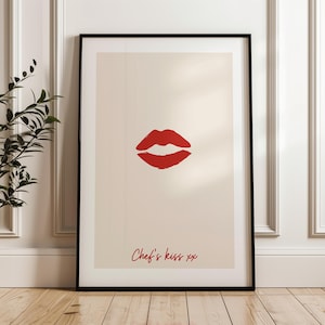Chef&#39;s Kiss Art Print - kitchen art print, chef art print, cooking art print, kitchen wall art, kitchen poster, chef poster, chef wall art