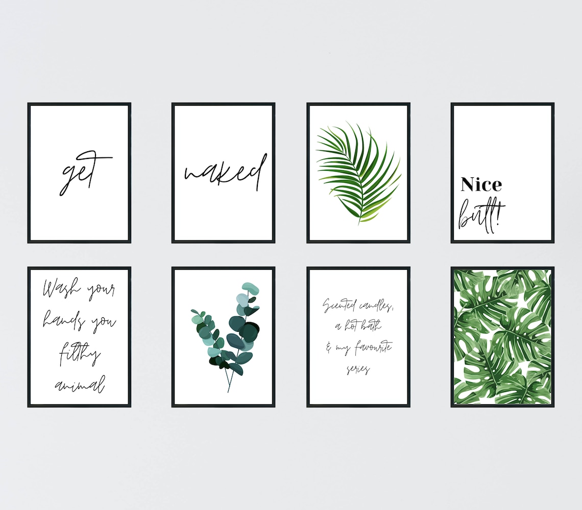 Minimalist Bathroom Wall Art - Bathroom Prints, Bathroom Poster Set ...