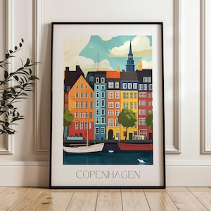 Copenhagen Art Print - copenhagen travel print, denmark art print, copenhagen prints, danish wall art, denmark wall art, copenhagen wall art