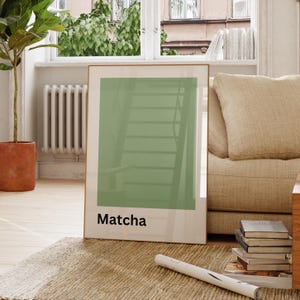 Matcha Art Print - green art print, green wall art, green print, kitchen art print, kitchen wall art, matcha wall art, mint green