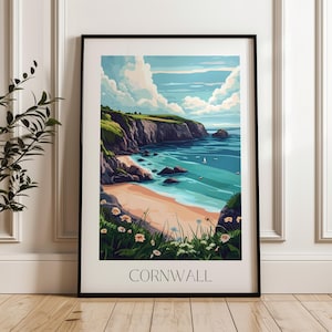 Cornwall Art Print - cornwall wall art, cornwall travel print, cornwall england travel print, cornwall prints, england art print
