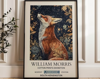 William Morris Fox Art Print (Framed or Unframed, Multiple Sizes)