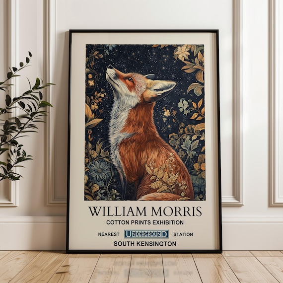 William Morris Fox Art Print (Framed or Unframed, Multiple Sizes)