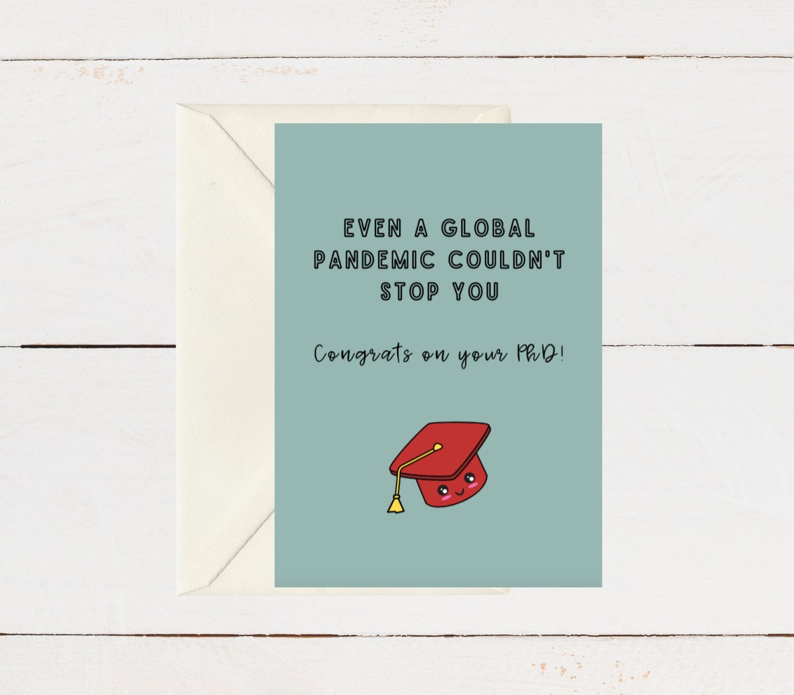 Phd Graduation Card Phd Graduation Gift Phd Greeting Card - Etsy
