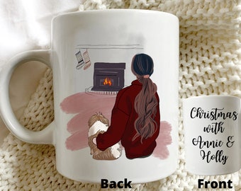 Personalised Girl & Shih Tzu Mug - christmas gift for Shih Tzu mum, Shih Tzu owner, Shih Tzu cup, Shih Tzu mom, Shih Tzu present