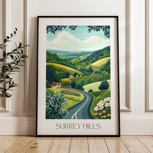 Surrey Hills Art Print - surrey poster, surrey prints, surrey travel print, surrey art print, surrey england, england art print, box hill