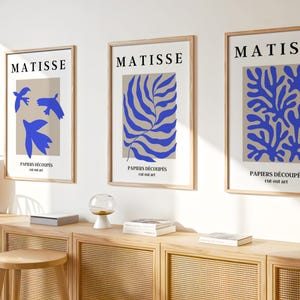 Set of 3 Henri Matisse Art Prints - blue art prints, set of 3 posters, set of 3 prints, matisse art, matisse print, henri matisse wall art
